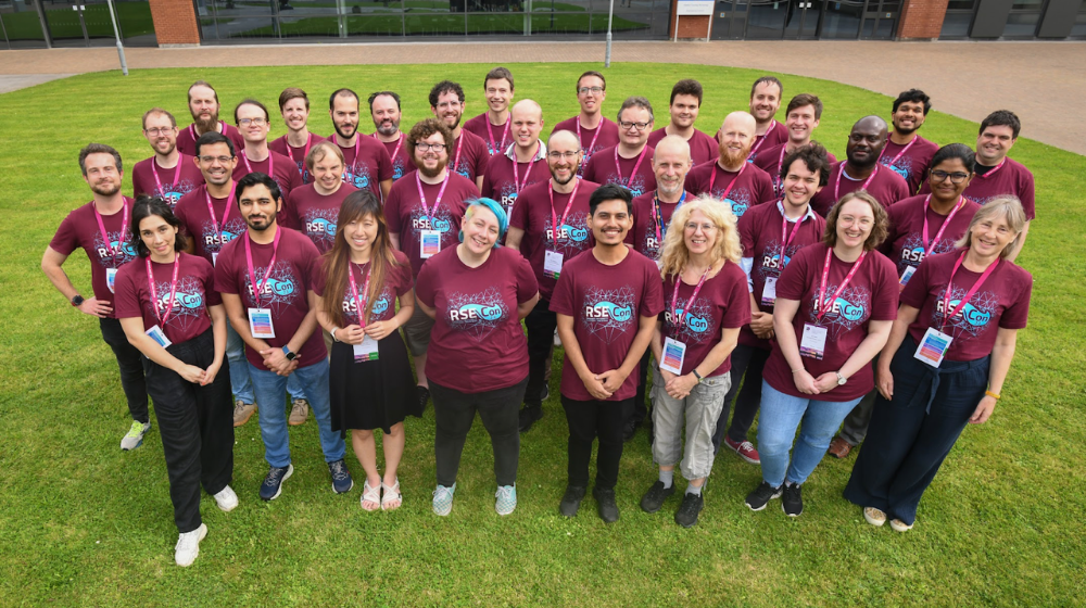 Volunteers’ group photo at RSECon23, Swansea