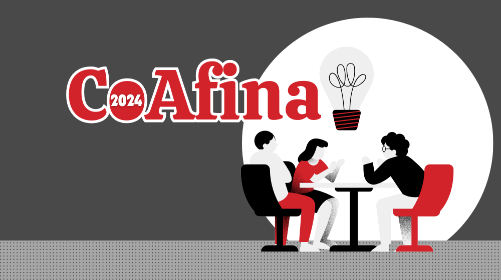 CoAfina 2024, people sitting around a desk, a lightbulb over their heads