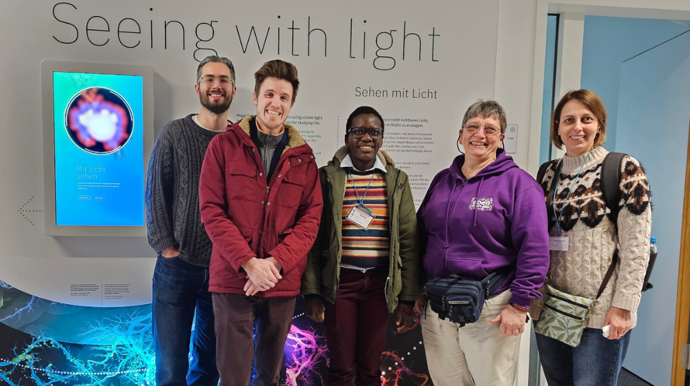 Participants enjoying a visit to the EMBL exhibitions.