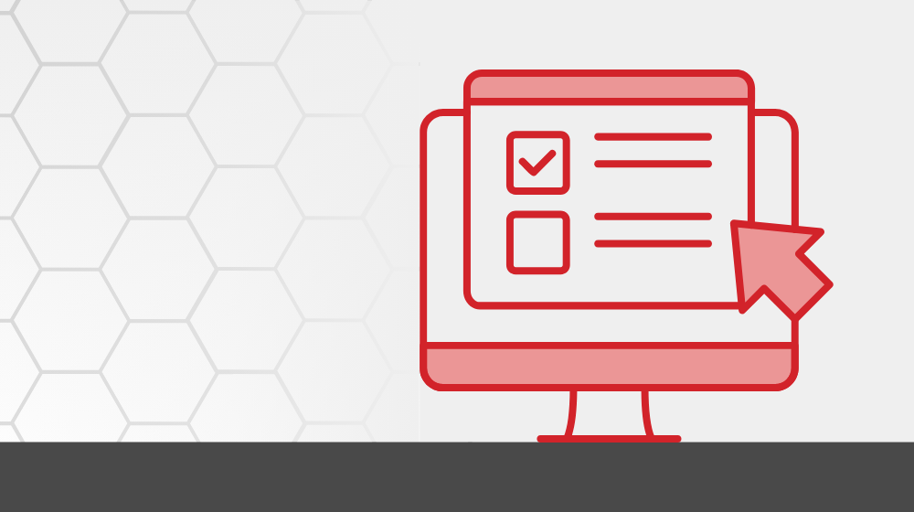 Stylised computer screen with checkboxes