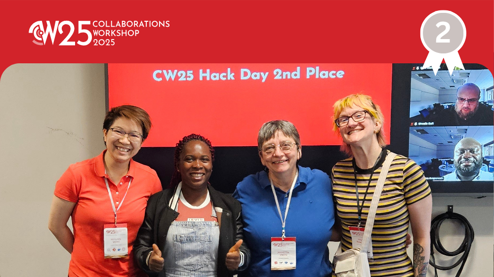 CW25 logo, 2nd place winners at CW25 Hackday