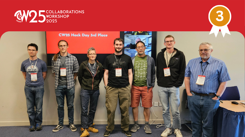 CW25 logo, 3rd place winners at CW25 Hackday