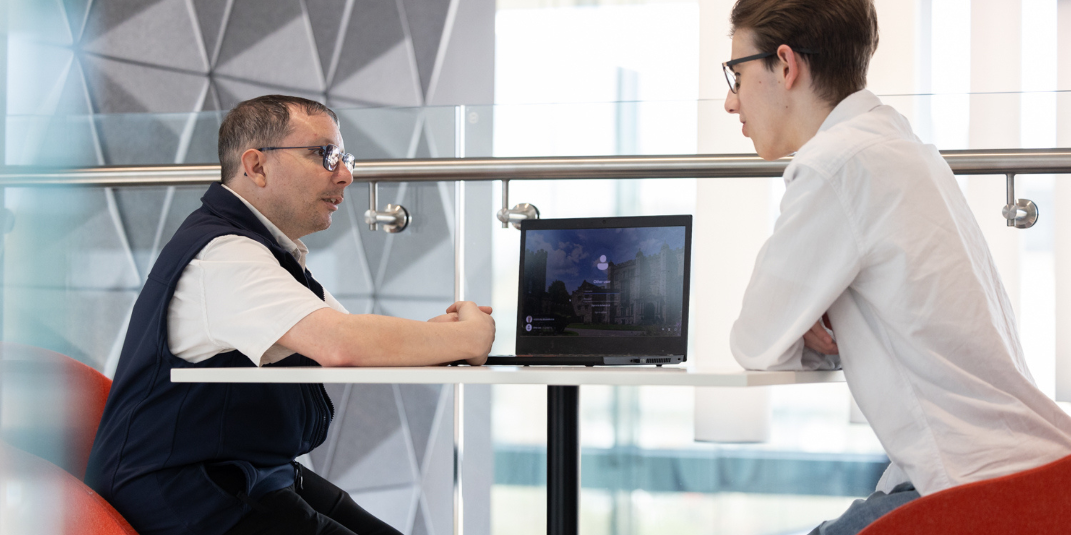 Two men conversating