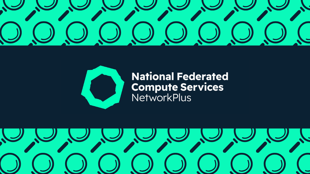 NFCS logo, looking glass pattern