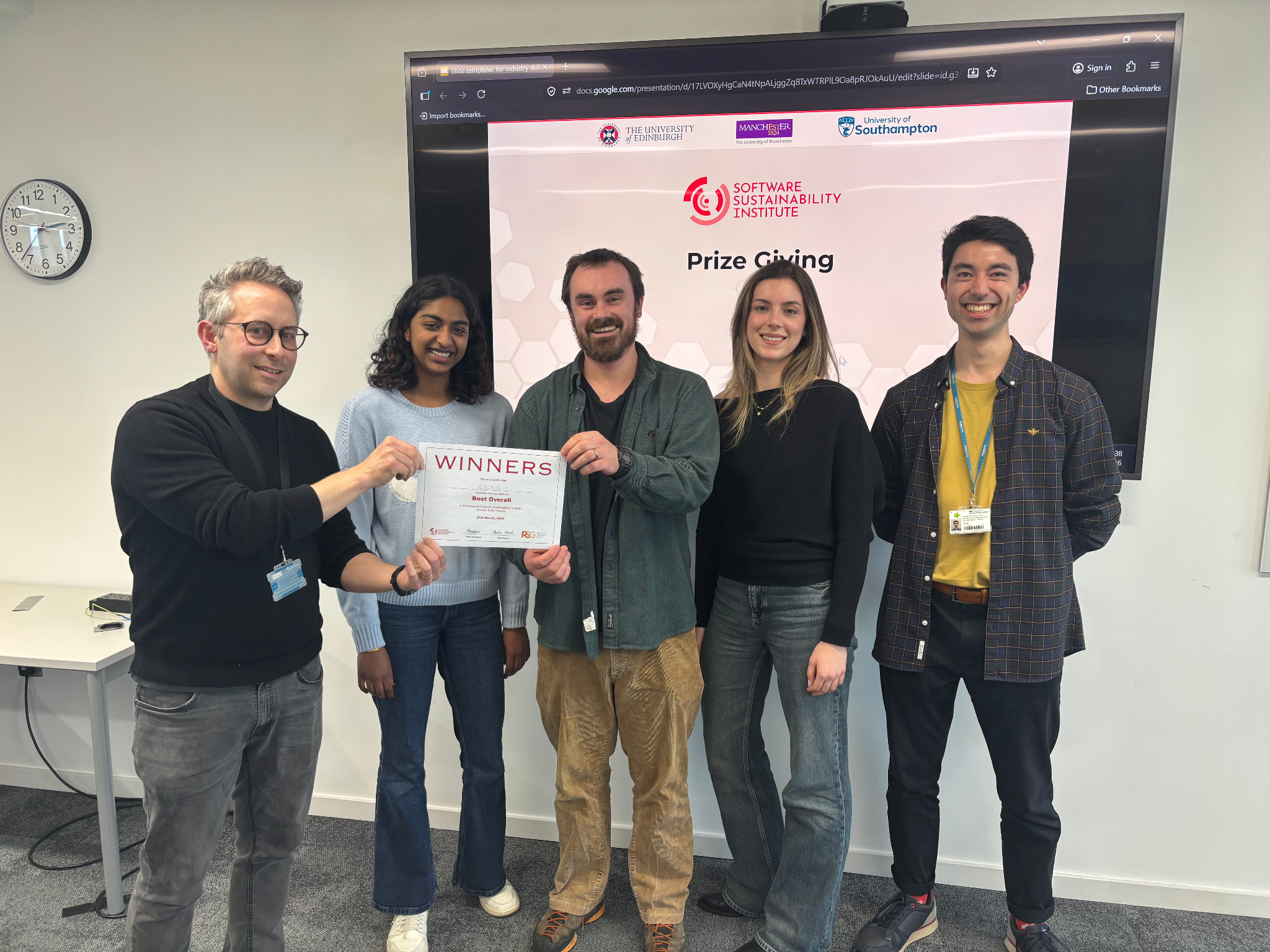 The overall winning team, NeDuYoMo, receiving their award