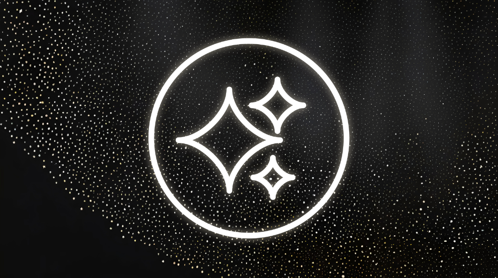 Ai stars icon on starry background