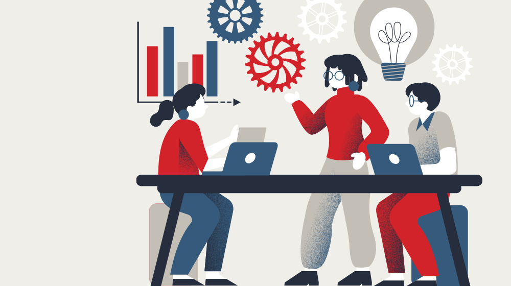People working around a table