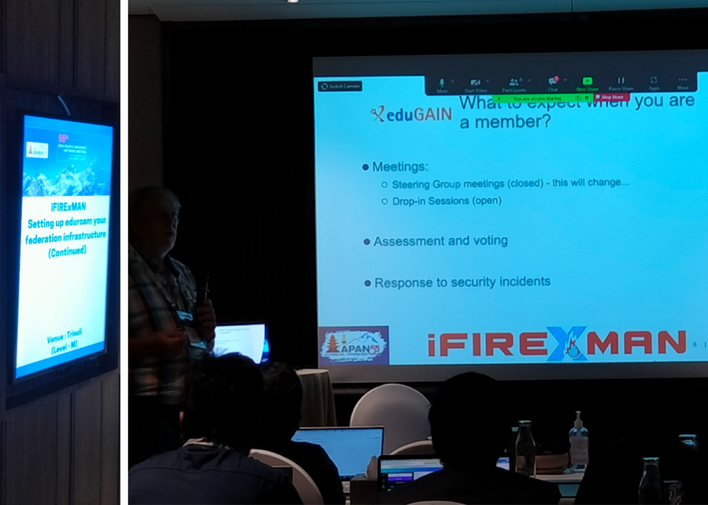 iFIRExMAN and eduGAIN sessions