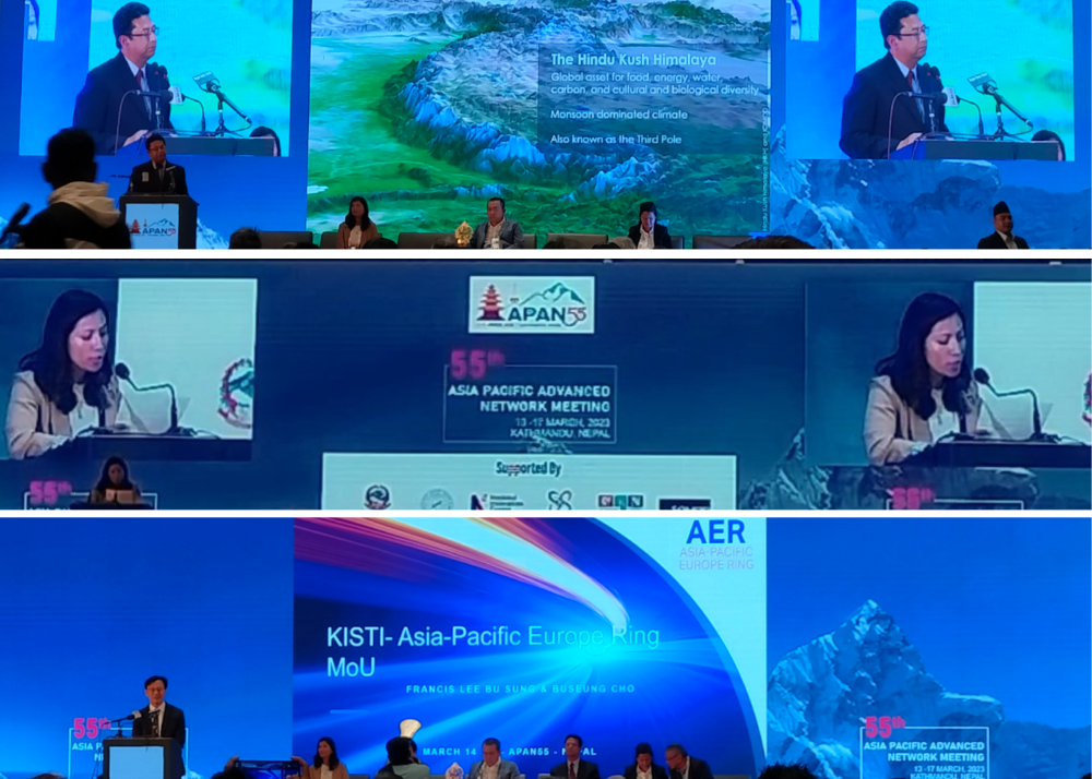 Opening Keynote by Dr. Arun Bhakta Shreshtha and Purnima Shreshtha, Signing of MoU for KISTI - Asia-Pacific Europe Ring