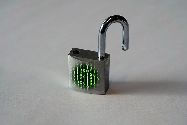 open lock with binary code