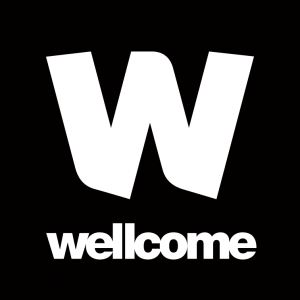 Wellcome Trust logo, black background with white text