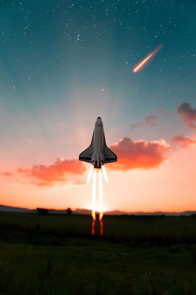 Rocket Launch at dusk