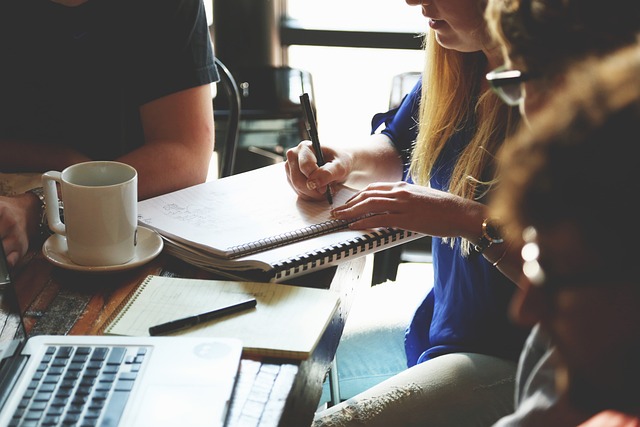 People working at a desk