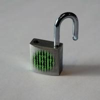 Open lock with binary code 