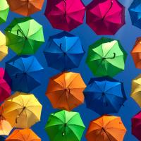 coloured umbrellas